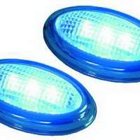 Side marker lights with LEDs, each with 3 blue LEDs