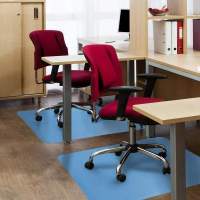 Mavi yer paspası | 120 x 90 cm | Çeşitli sert zeminler için uygun renkli ofis koltuğu pedi