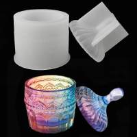 Bottle Resin Mold with Lids Silicone Box Mold for Epoxy Resin Casting DIY Storage Bottle Jewelry Trinket Case Flower Pot Crafts