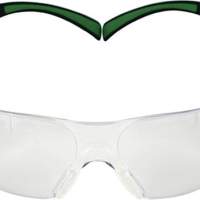 Schutzbrille Bügel schwarz grün, PC-Scheibe klar, EN166 EN170