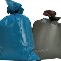 Plastic bag 120l 100µm gray 700x1100mm flat, 150 pieces
