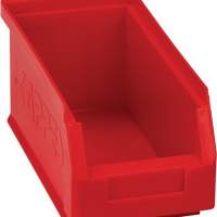 Storage bin size 5 red L.290xW.140xH.130mm for slotted panel