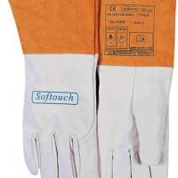 Welding gloves size M (8.5) natural/orange EN 388,EN 12477,EN 1149-2 10 PAIRS