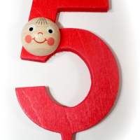 Wooden Birthday Number 5 Pack of 1