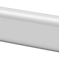 Oval wardrobe tube aluminium. H. 30 mm, W. 14 mm