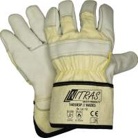 Cut protection glove Hades Gr10 gray full grain leather EN 388, EN 407 Kat II, 12PR