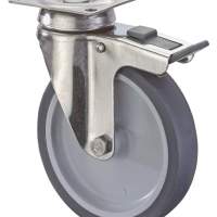 Stainless steel apparatus castor, Ø 50 mm, width: 18 mm, 40 kg