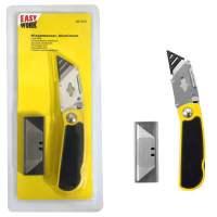 EASY WORK folding knife 10 trapezoidal blades aluminium, pack of 6