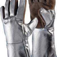 Heat gloves L.38cm Sebatan/Preox-Aramid-Alu 5Finger Kat.III max.1000 degrees C