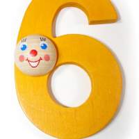 Wooden Birthday Number 6 1pc