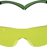 Schutzbrille Bügel schwarz grün, EN166, EN170, PC gelb