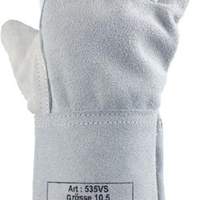 Welding gloves size 10.5 natural leather, EN 388, EN 407 category II, 12 pairs