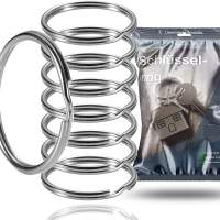 100x Schlüsselring Set - Metallring für Schlüsselanhänger - Ø 25 mm - Edelstahl Ring - Key Rings & Key Chain