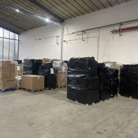 Pallet with returned stock goods overproduction